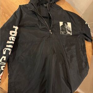 Chemistry Tupac Black and White Graphic Windbreaker